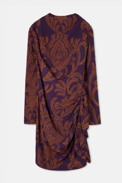 Silbon Vestidos-Vestido curto estampado drapeado Multicolorido