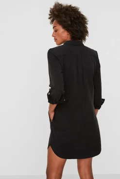 Vero Moda Vestidos-Vestido curto jeans Preto