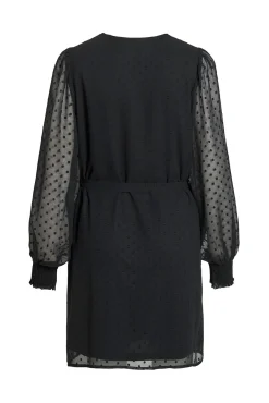 Vila Vestidos-Vestido curto plumeti Preto