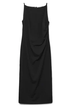 Vero Moda Vestidos-Vestido de alças midi Preto