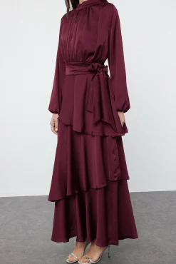 Trendyol Vestidos-Vestido de cetim cru