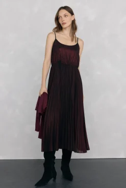 Pedro del Hierro Vestidos-Vestido de duas peças com glitter Bordeaux