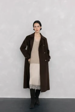 Pedro del Hierro Vestidos-Vestido de malha Beige