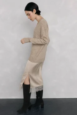 Pedro del Hierro Vestidos-Vestido de malha Beige