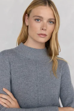 Pedro del Hierro Vestidos-Vestido de malha com costura central em lã Cizento