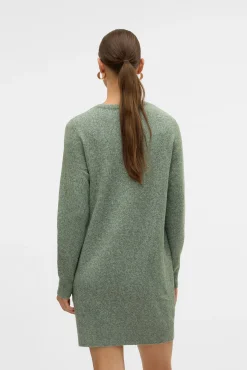 Vero Moda Vestidos-Vestido de malha com malha gola redonda Verde