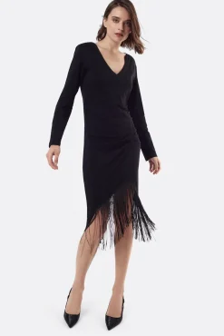 Cuplé Vestidos-Vestido de malha com nó Preto