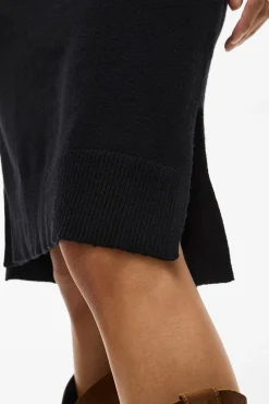 Vila Vestidos-Vestido de malha com viscose Preto