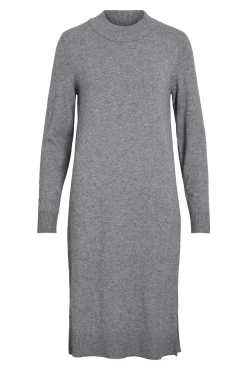 Vila Vestidos-Vestido de malha com viscose Cinzento