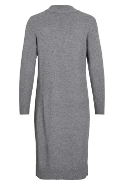 Vila Vestidos-Vestido de malha com viscose Cinzento