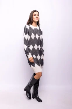 Object Vestidos-Vestido de malha estampado Branco