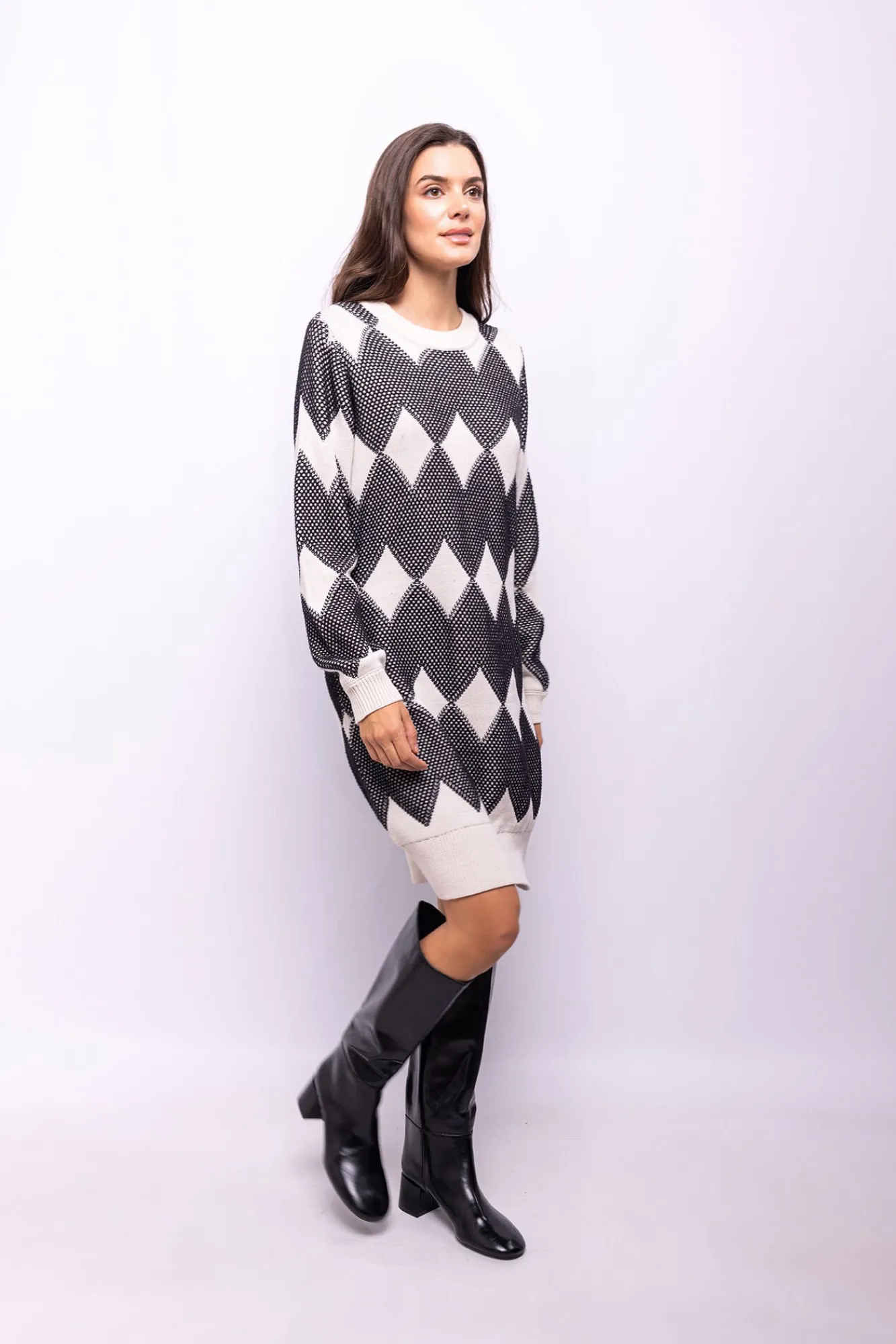 Object Vestidos-Vestido de malha estampado Branco