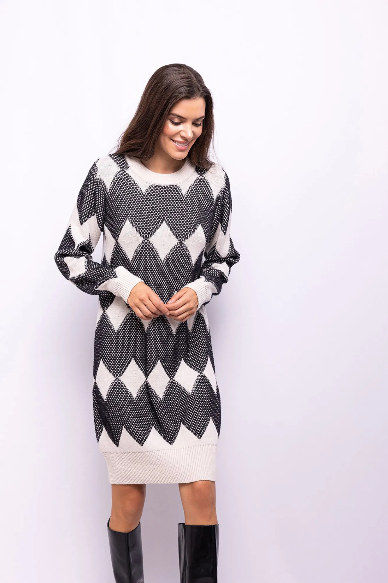 Object Vestidos-Vestido de malha estampado Branco