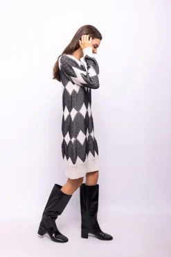 Object Vestidos-Vestido de malha estampado Branco