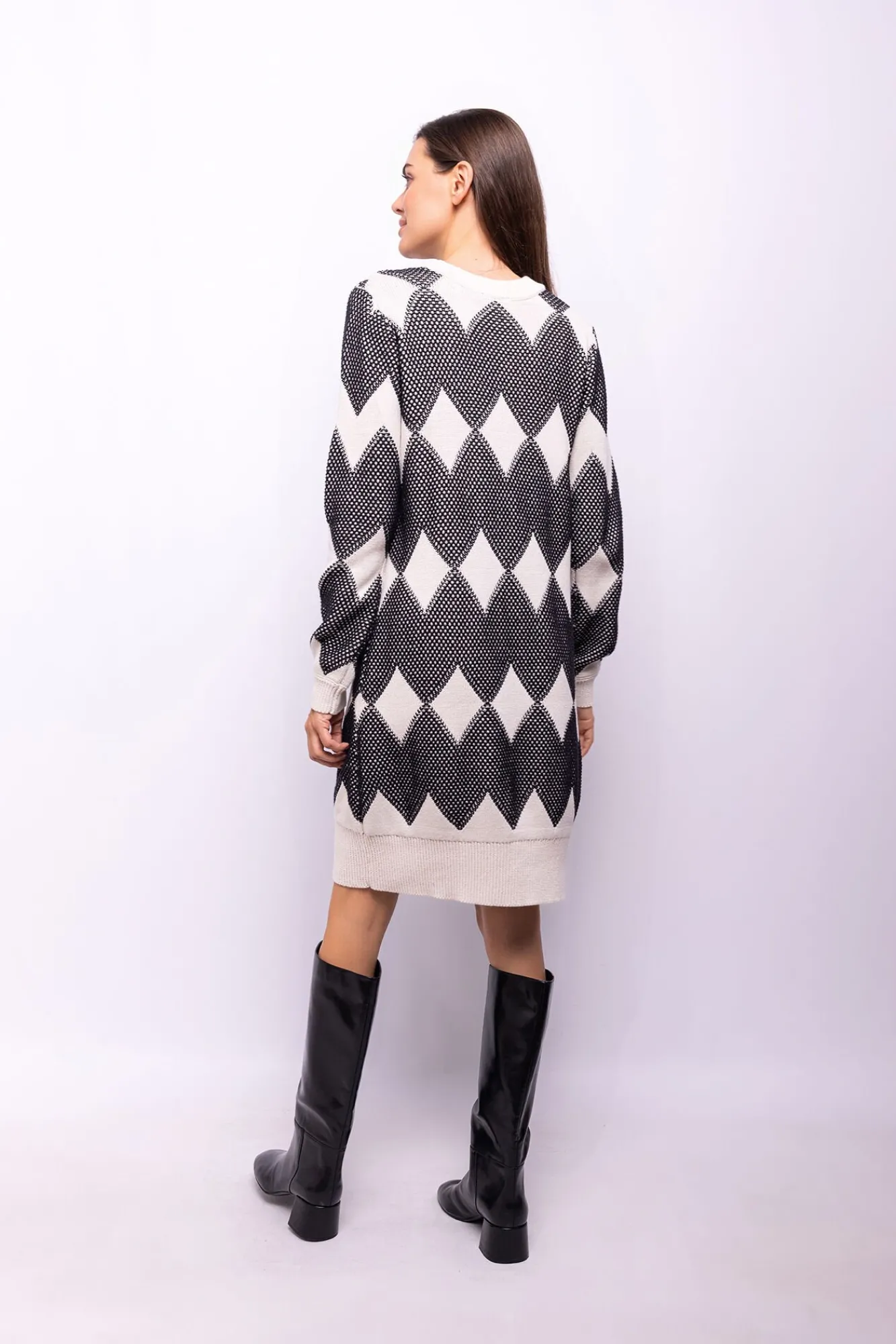 Object Vestidos-Vestido de malha estampado Branco