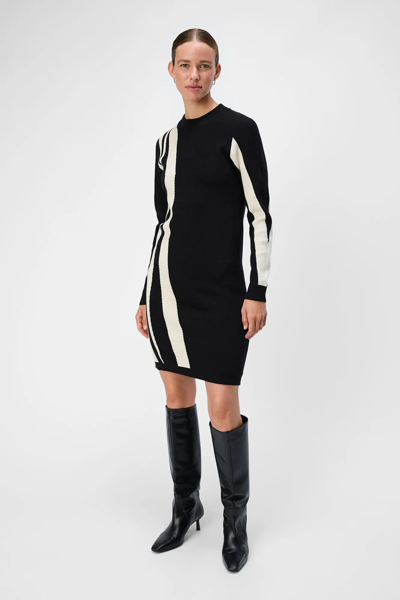 Object Vestidos-Vestido de malha estampado Preto