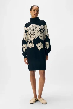 Object Vestidos-Vestido de malha estampado Preto