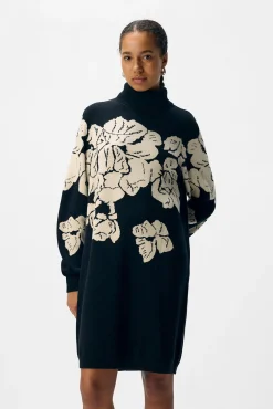 Object Vestidos-Vestido de malha estampado Preto