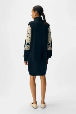 Object Vestidos-Vestido de malha estampado Preto