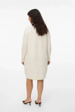 Vero Moda Curve Vestidos-Vestido de malha manga plus size Tostado