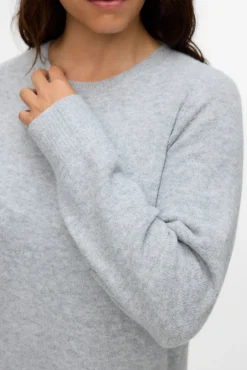 Vero Moda Curve Vestidos-Vestido de malha manga plus size Cinzento