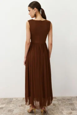 Trendyol Vestidos-Vestido de noite cru