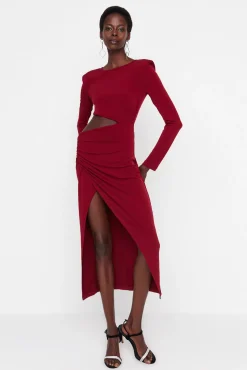 Trendyol Vestidos-Vestido de noite midi estampado