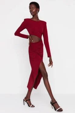 Trendyol Vestidos-Vestido de noite midi estampado