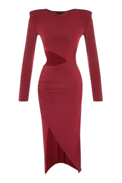 Trendyol Vestidos-Vestido de noite midi estampado