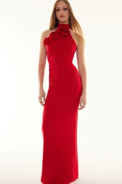 Trendyol Vestidos-Vestido de noite regular vermelho