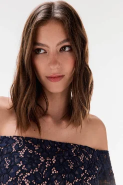 TFP by Tamara Falcó Vestidos-Vestido de renda manga Azul