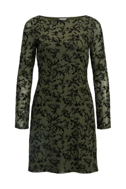 Object Vestidos-Vestido de tecido flocado Cinzento