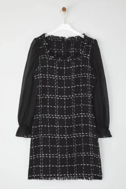 Trendyol Vestidos-Vestido de tweed preto