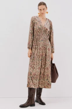 Cortefiel Vestidos-Vestido de veludo estampado Multicolorido