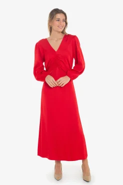 Cuplé Vestidos-Vestido drapeado Vermelho