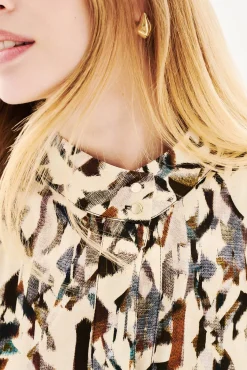 Caroll Vestidos-Vestido estampado 100% viscose Tostado