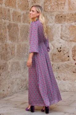 Polín Et Moi Vestidos-Vestido estampado berinjela Multicolorido