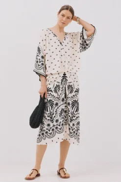 Cortefiel Vestidos-Vestido estampado com franzidos Impress&atilde;o