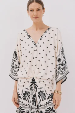 Cortefiel Vestidos-Vestido estampado com franzidos Impress&atilde;o