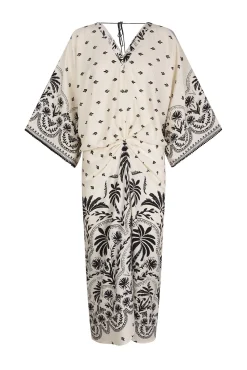 Cortefiel Vestidos-Vestido estampado com franzidos Impress&atilde;o