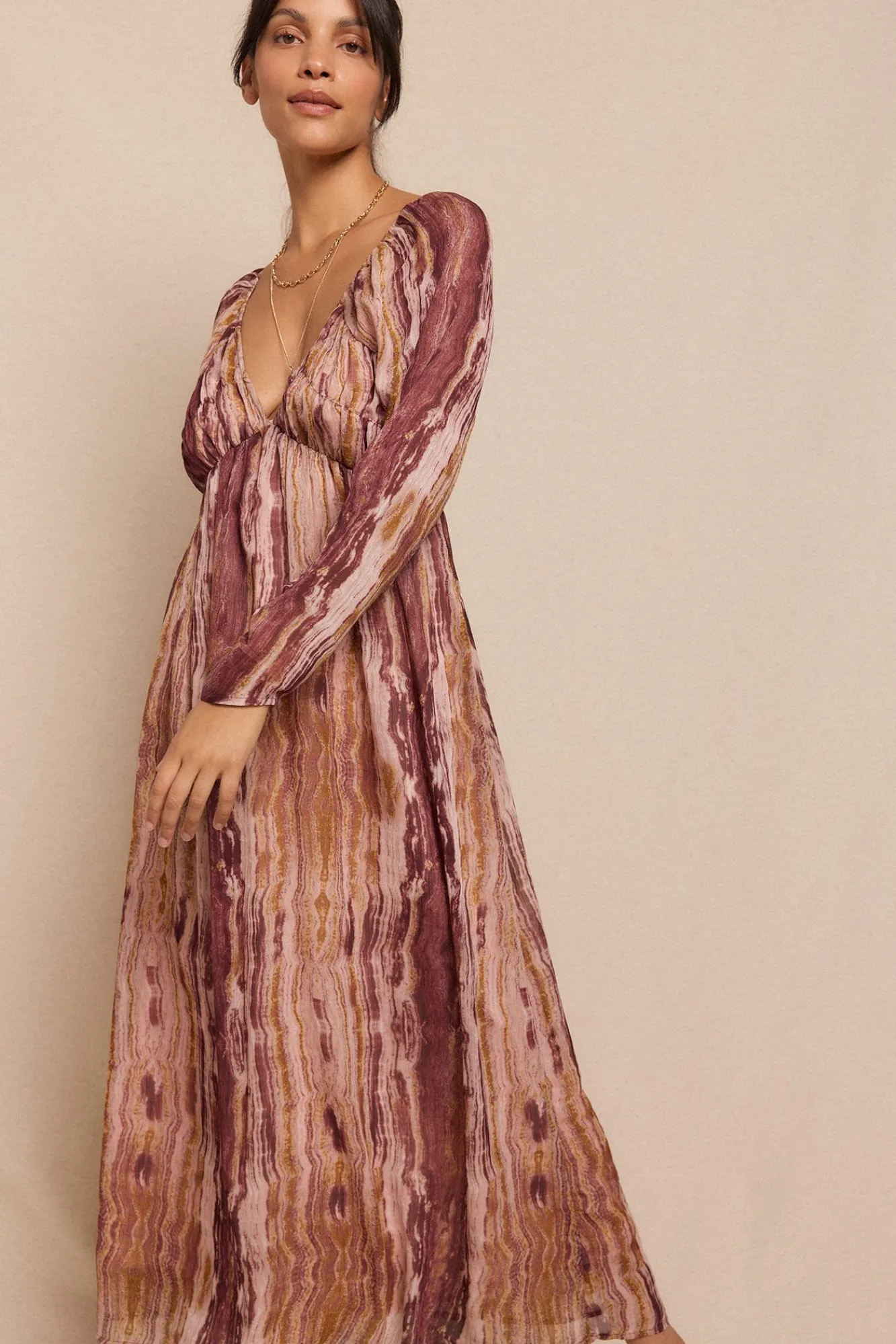 Slowlove Vestidos-Vestido estampado com franzidos Multicolorido