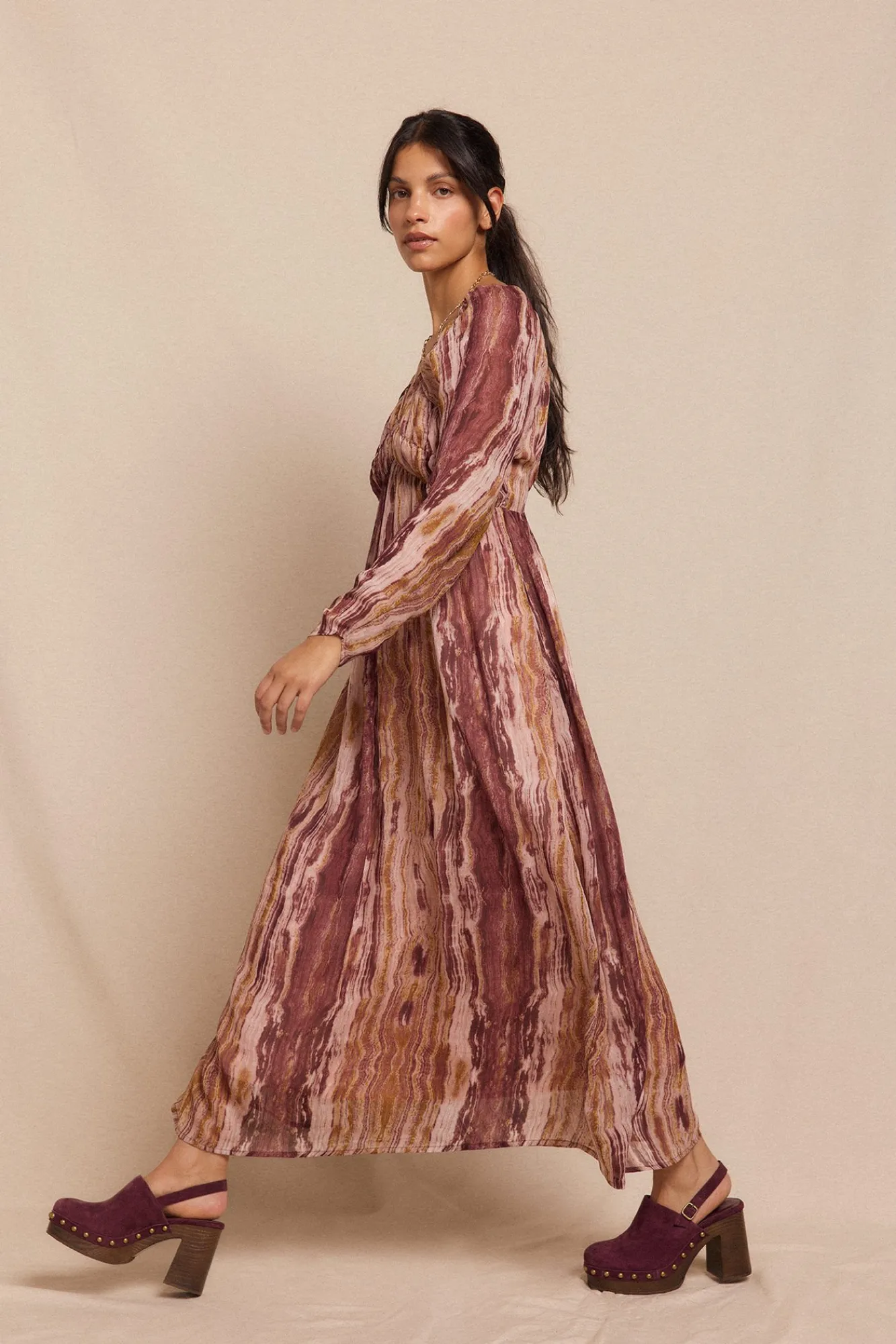 Slowlove Vestidos-Vestido estampado com franzidos Multicolorido