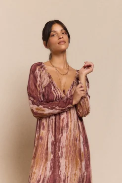 Slowlove Vestidos-Vestido estampado com franzidos Multicolorido