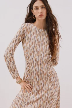 Cortefiel Vestidos-Vestido estampado com franzidos Multicolorido