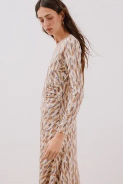 Cortefiel Vestidos-Vestido estampado com franzidos Multicolorido