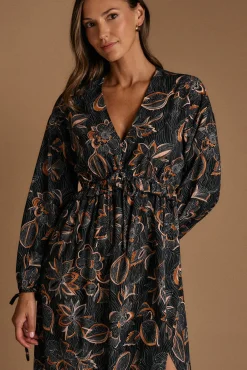 Polín Et Moi Vestidos-Vestido estampado Flor Giorgia Preto