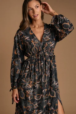 Polín Et Moi Vestidos-Vestido estampado Flor Giorgia Preto