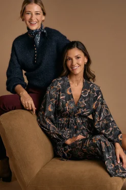 Polín Et Moi Vestidos-Vestido estampado Flor Giorgia Preto