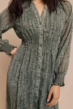 Slowlove Vestidos-Vestido estampado fluído Verde