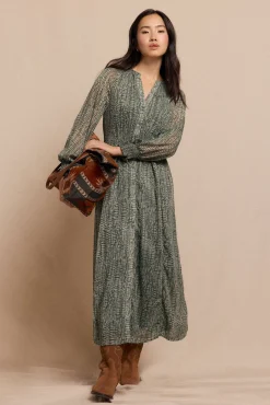 Slowlove Vestidos-Vestido estampado fluído Verde